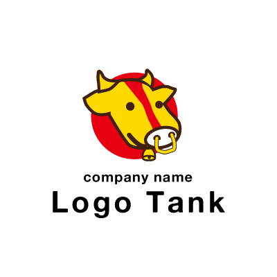 牛のイラストのロゴ ロゴタンク 企業 店舗ロゴ シンボルマーク格安作成販売