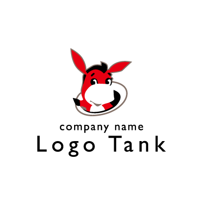 穴からロバが覗いているロゴ ロゴタンク 企業 店舗ロゴ シンボルマーク格安作成販売