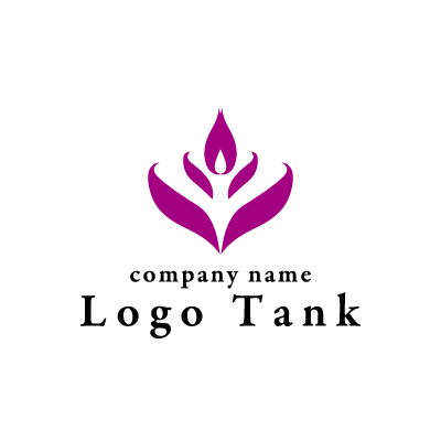紫の左右対称のロゴ ロゴタンク 企業 店舗ロゴ シンボルマーク格安作成販売