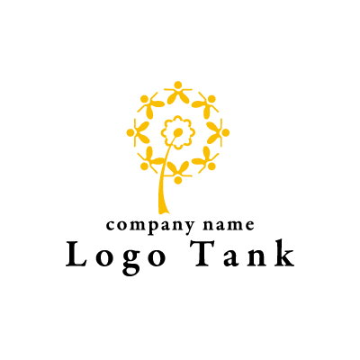 黄色の花のロゴ ロゴタンク 企業 店舗ロゴ シンボルマーク格安作成販売
