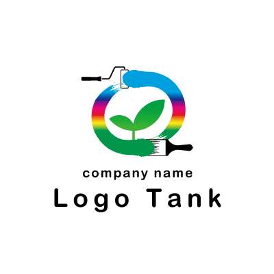 双葉と虹色のデザイン ロゴタンク 企業 店舗ロゴ シンボルマーク格安作成販売