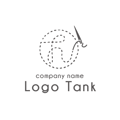 糸で縫っているアルファベットhのロゴ ロゴタンク 企業 店舗ロゴ シンボルマーク格安作成販売