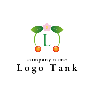 対のサクランボにlが入ったロゴ ロゴタンク 企業 店舗ロゴ