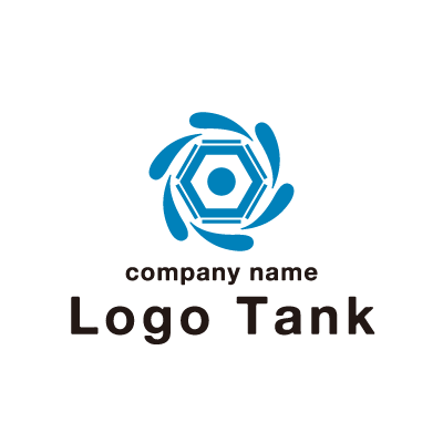 ボルトと水のイメージロゴ ロゴタンク 企業 店舗ロゴ シンボルマーク格安作成販売