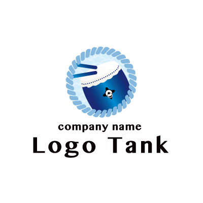 ブルーの和太鼓ロゴ ロゴタンク 企業 店舗ロゴ シンボルマーク格安作成販売