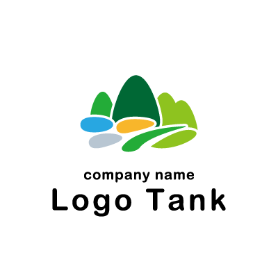 田舎の風景をモチーフにしたロゴ ロゴタンク 企業 店舗ロゴ シンボルマーク格安作成販売