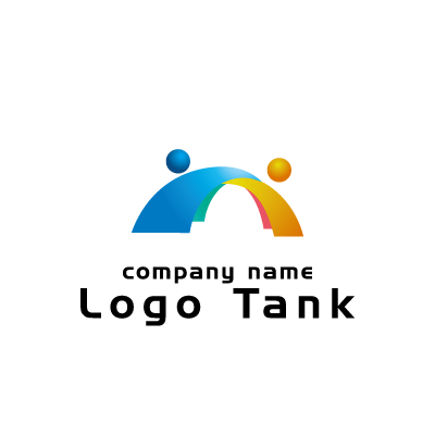 人と企業の心の架け橋をテーマにしたロゴ