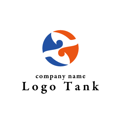 白い部分が点対称のロゴ ロゴタンク 企業 店舗ロゴ シンボルマーク格安作成販売