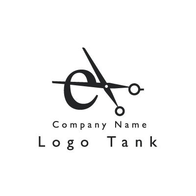Eの文字とハサミのロゴ ロゴタンク 企業 店舗ロゴ シンボルマーク格安作成販売