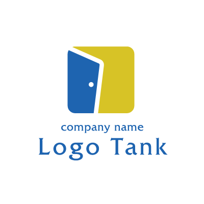 青と黄色のロゴ ロゴタンク 企業 店舗ロゴ シンボルマーク格安作成販売