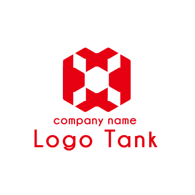 赤の幾何学模様のロゴ ロゴタンク 企業 店舗ロゴ シンボルマーク格安作成販売