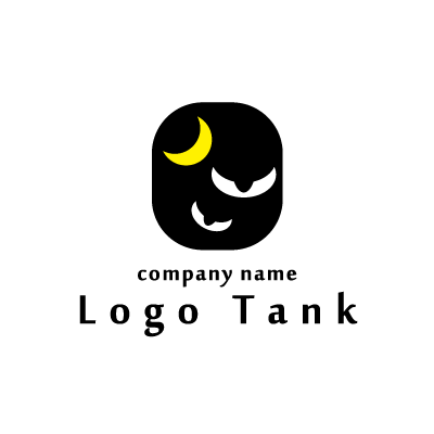 夜に浮かぶ目のイラスト ロゴタンク 企業 店舗ロゴ シンボルマーク格安作成販売