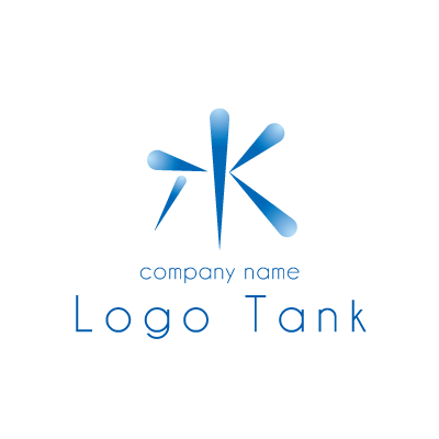 Tとkを組み合わせた水のロゴ ロゴタンク 企業 店舗ロゴ シンボルマーク格安作成販売