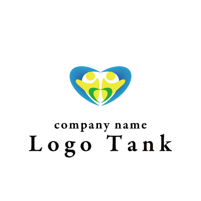ハートと人を組み合わせたロゴ ロゴタンク 企業 店舗ロゴ シンボルマーク格安作成販売
