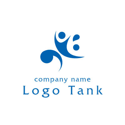 楽しげに泳ぐ人 水しぶきをイメージした シンプルでインパクトのあるロゴ ロゴタンク 企業 店舗ロゴ シンボルマーク格安作成販売