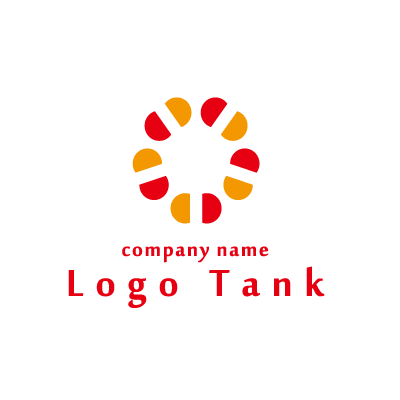 赤とオレンジのロゴ ロゴタンク 企業 店舗ロゴ シンボルマーク格安作成販売