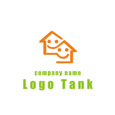 家とハートをシンプルな構成で組み合わせたロゴマーク ロゴタンク 企業 店舗ロゴ シンボルマーク格安作成販売