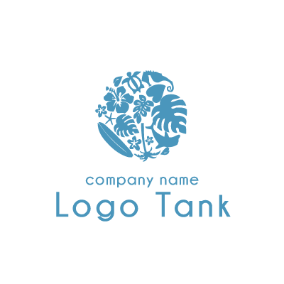 ハワイのモチーフを盛り込んだロゴ ロゴタンク 企業 店舗ロゴ シンボルマーク格安作成販売
