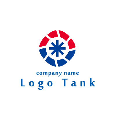 赤と2種類の青のロゴ ロゴタンク 企業 店舗ロゴ シンボルマーク格安作成販売