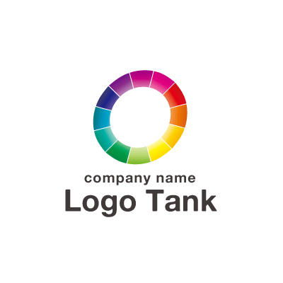 12色のグラデーションが円になった丸いロゴ ロゴタンク 企業 店舗ロゴ シンボルマーク格安作成販売