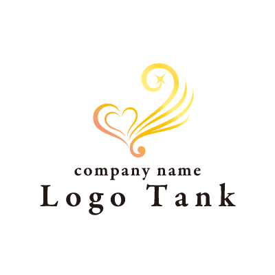 羽とハートを組み合わせたロゴ ロゴタンク 企業 店舗ロゴ シンボルマーク格安作成販売