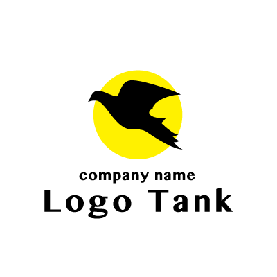 月夜を飛ぶ鳥のロゴ ロゴタンク 企業 店舗ロゴ シンボルマーク格安作成販売