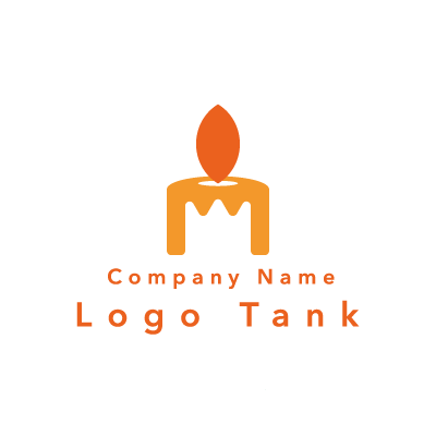 ポップな蝋燭のロゴ オレンジ / シンプル / ポップ / セラピー / ショップ / ロゴ作成 / ロゴマーク / ロゴ / 制作 /,ロゴタンク,ロゴ,ロゴマーク,作成,制作