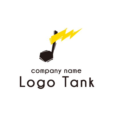 電気と音符のロゴ ロゴタンク 企業 店舗ロゴ シンボルマーク格安作成販売