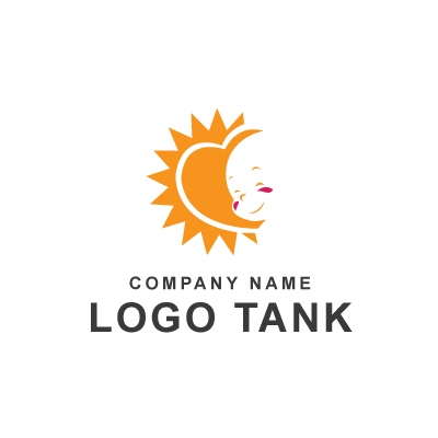 太陽とベビーのスマイル ロゴタンク 企業 店舗ロゴ シンボルマーク格安作成販売