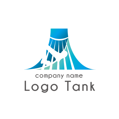 富士山と歩く姿を組み合わせたクールなロゴ ロゴタンク 企業 店舗ロゴ シンボルマーク格安作成販売