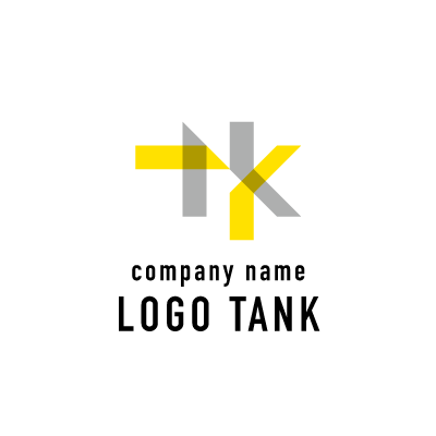 TとKのアブストラクトなロゴ t / k / アルファベット / 抽象 / 黄色 / イエロー / 灰色 / グレー / パターン / ロゴ / ロゴデザイン / ロゴ制作 /,ロゴタンク,ロゴ,ロゴマーク,作成,制作