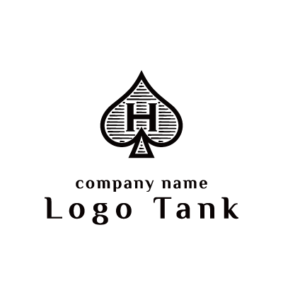 アルファベットhとスペードを模したロゴ ロゴタンク 企業 店舗ロゴ シンボルマーク格安作成販売