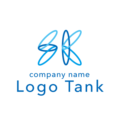 リングをつなげたSとKのロゴ アルファベット / S / K / リング / 輪 / 広がる / ブルー / 青 / 水色 / ロゴ / ロゴデザイン / ロゴ制作 /,ロゴタンク,ロゴ,ロゴマーク,作成,制作