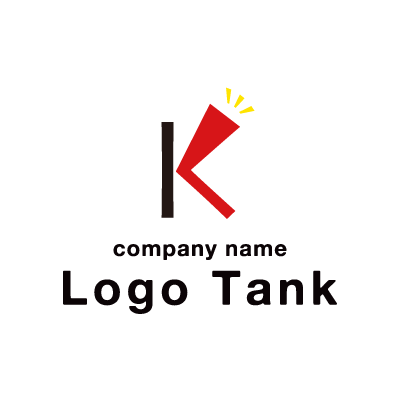 K とメガホンのロゴマーク ロゴタンク 企業 店舗ロゴ シンボルマーク格安作成販売