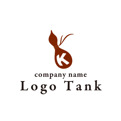 ひょうたん徳利に K のロゴ ロゴタンク 企業 店舗ロゴ シンボルマーク格安作成販売