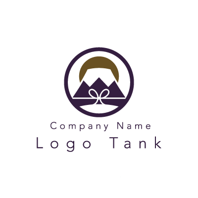 日の出と富士山と水引きのロゴ ロゴタンク 企業 店舗ロゴ シンボルマーク格安作成販売