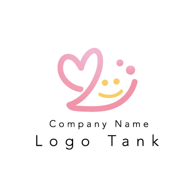 ハートと笑顔のロゴ ロゴタンク 企業 店舗ロゴ シンボルマーク格安作成販売