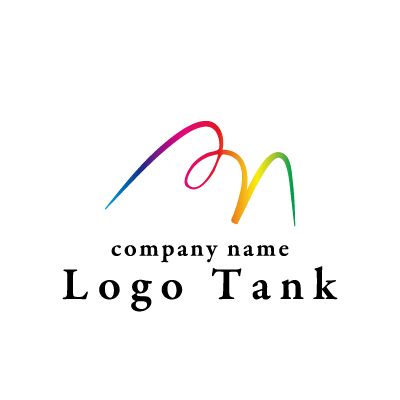 レインボーカラーのロゴ ロゴタンク 企業 店舗ロゴ シンボルマーク格安作成販売