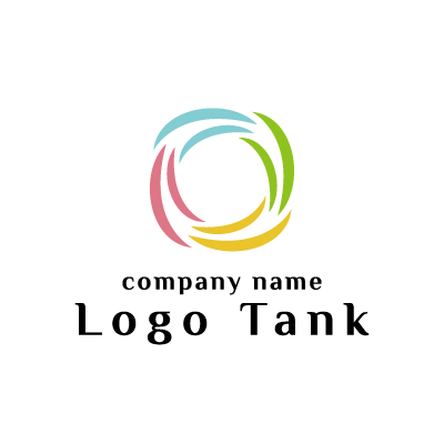 青 緑 黄色 ピンクのロゴ ロゴタンク 企業 店舗ロゴ シンボルマーク格安作成販売