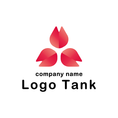 3枚の花びらのようなロゴ ロゴタンク 企業 店舗ロゴ シンボルマーク格安作成販売