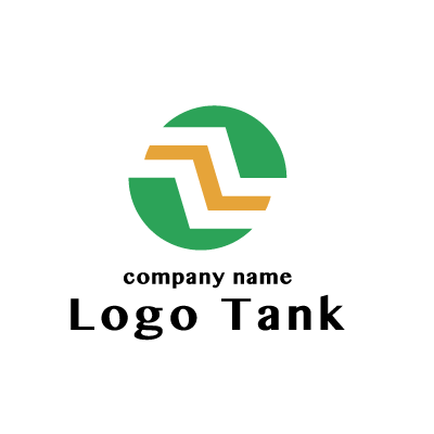 緑とオレンジのロゴ ロゴタンク 企業 店舗ロゴ シンボルマーク格安作成販売