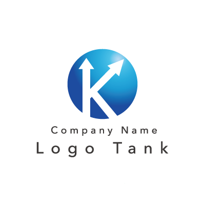 Kと上昇のロゴ 青 / K / シンプル / クール / 建築 / 製造 / IT / 士業 / 証券 / 上昇 / 成功 /,ロゴタンク,ロゴ,ロゴマーク,作成,制作