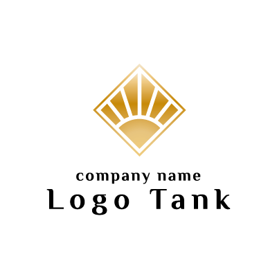 ゴールドの太陽モチーフロゴ ロゴタンク 企業 店舗ロゴ シンボルマーク格安作成販売