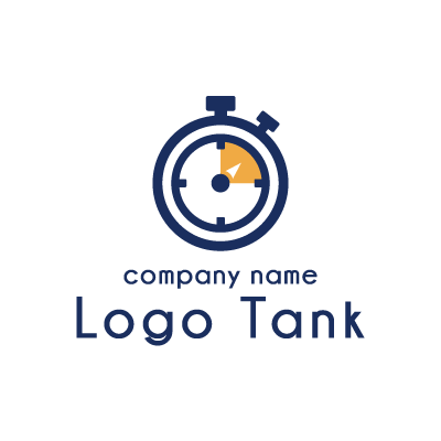タイマーストップウォッチのロゴ ロゴタンク 企業 店舗ロゴ シンボルマーク格安作成販売