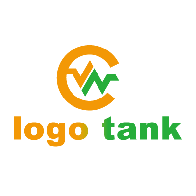 オレンジとグリーンの半円ロゴマーク ロゴタンク 企業 店舗ロゴ シンボルマーク格安作成販売
