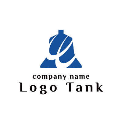 ベルと白い曲線のロゴ ロゴタンク 企業 店舗ロゴ シンボルマーク格安作成販売