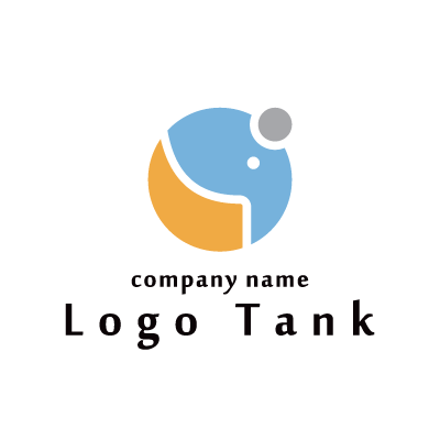 グレーと青とオレンジのロゴ ロゴタンク 企業 店舗ロゴ シンボルマーク格安作成販売