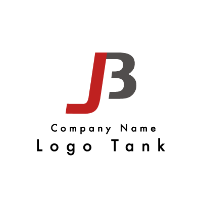 JとBのロゴ J / B / シンプル / クール / 製造 / IT / 建築 / 赤 / グレー /,ロゴタンク,ロゴ,ロゴマーク,作成,制作