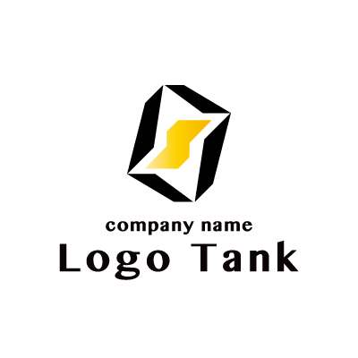 黒と黄色のグラデーションのロゴ ロゴタンク 企業 店舗ロゴ シンボルマーク格安作成販売