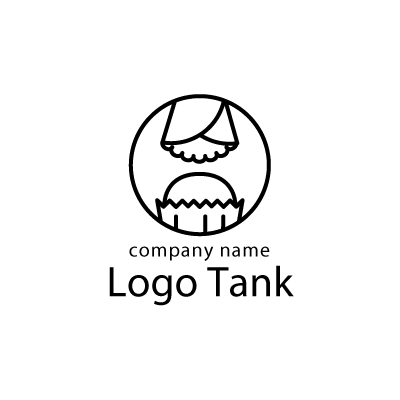 クレープとカップケーキのシンプルなロゴ ロゴタンク 企業 店舗ロゴ シンボルマーク格安作成販売